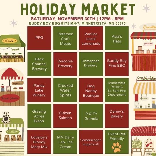 Holiday Market 2024 flyer of participating businesses